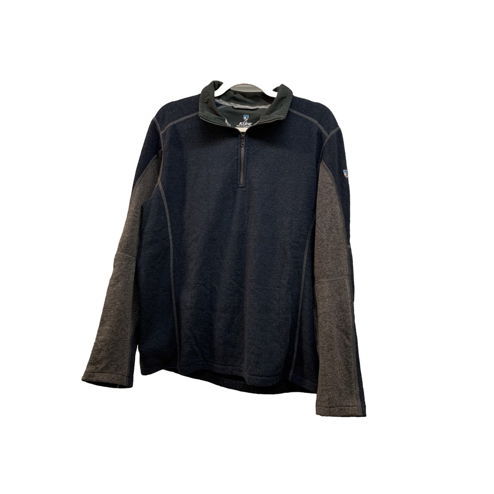 Mens Kühl Quarter Zip Sweater Born In The Mountains Size Medium Black Brown